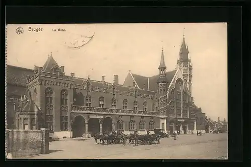 AK Bruges, La Gare, Bahnhof