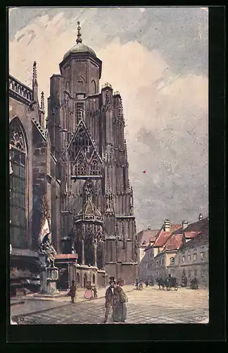 Künstler-AK Rudolf Preuss: Der unausgebaute Turm der Stephanskirche