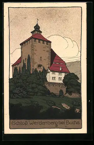 Steindruck-AK Buchs, Schloss Werdenberg