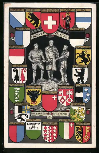 AK Wappen der Schweizer Kantone, 1. August MCCLXLI