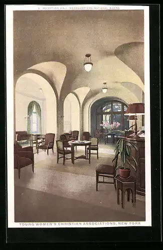 AK New York, NY, Young Women`s Christian Associations, Reception Hall