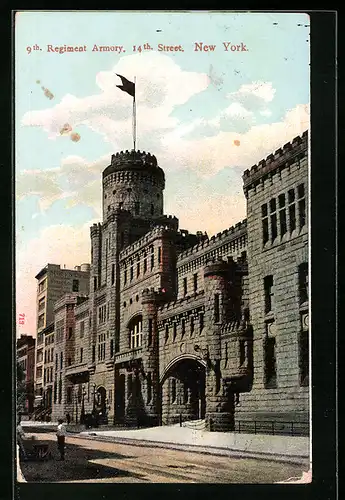 AK New York, NY, 9th Regiment Armory, 14th Street