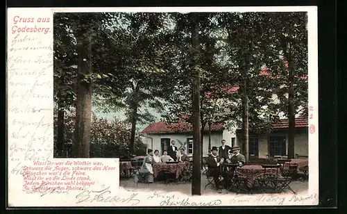 AK Godesberg, Gasthaus mit Aussenbewirtung