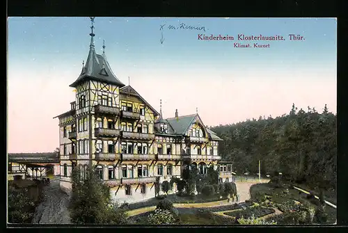 AK Klosterlausnitz /Thür., Kinderheim mit Garten