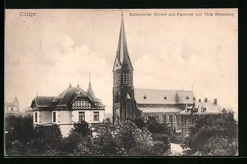 AK Ohligs, Katholische Kirche mit Pastorat und Villa Bremshey