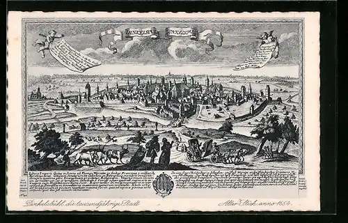 AK Dinkelsbühl, Ortsansicht 1654