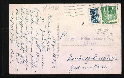 AK Bad Kissingen, Teilansicht mit Zug