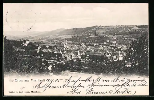 AK Murrhardt, Ortsansicht aus der Vogelschau