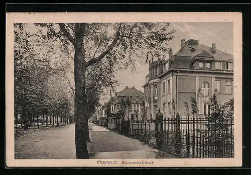 AK Crefeld, Blick auf die Bismarckstrasse