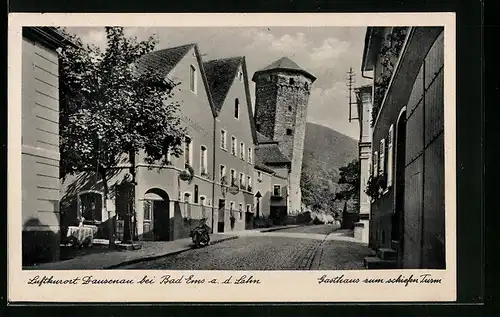 AK Dausenau bei Bad Ems, Gasthaus zum schiefen Turm