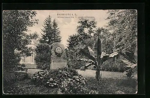 AK Naumburg a. S., Bürgergarten mit Jahn-Denkmal