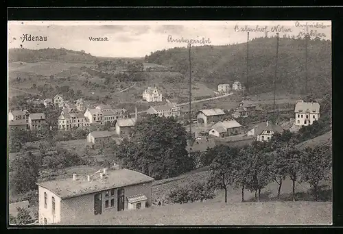 AK Adenau, Vorstadt mit Bahnhof