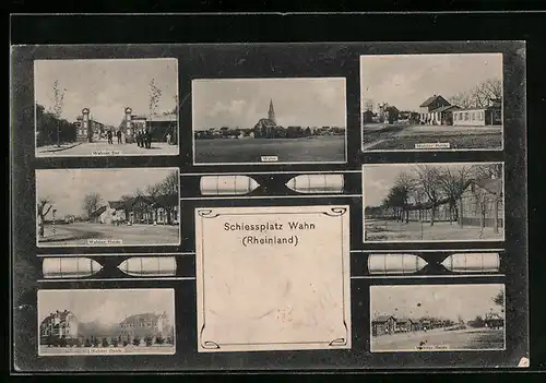 AK Köln-Wahn, Schiessplatz, Wahner Heide, Wahner Tor, Ortspartie mit Kirche