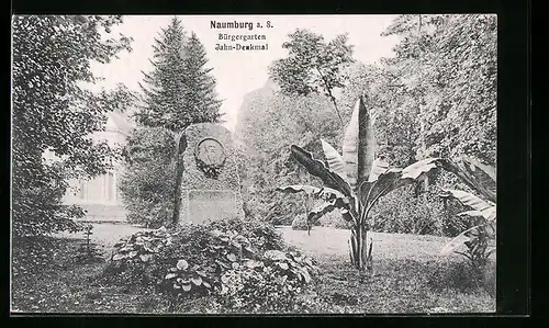 AK Naumburg a. S., Bürgergarten mit Jahn-Denkmal