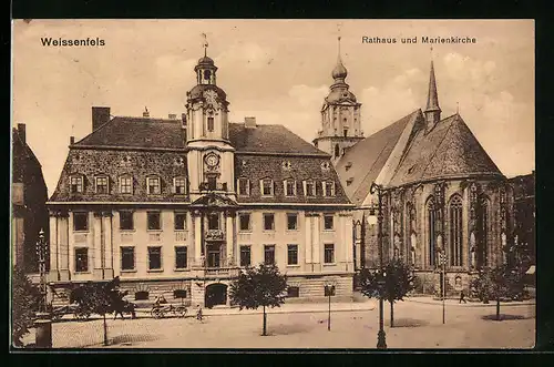 AK Weissenfels, Rathaus und Marienkirche