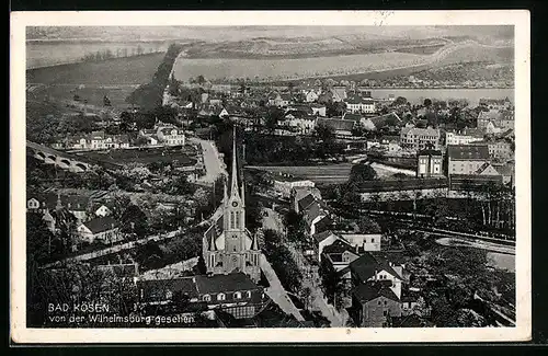 AK Bad Kösen, Teilansicht mit Kirche von der Wilhelmsburg gesehen