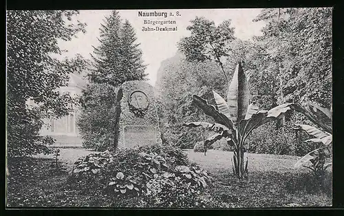 AK Naumburg a. S., Bürgergarten mit Jahn-Denkmal