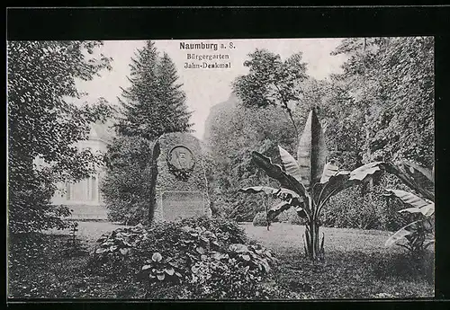 AK Naumburg a. S., Bürgergarten mit Jahn-Denkmal