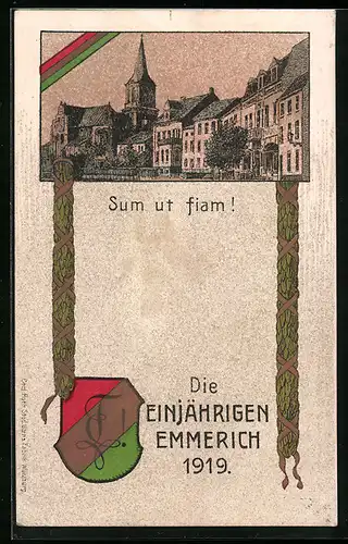 AK Emmerich, Absolvia Die Einjährigen 1919, Häuserzeile