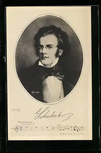 AK Franz Schubert, Musikerportrait, Müllerlieder