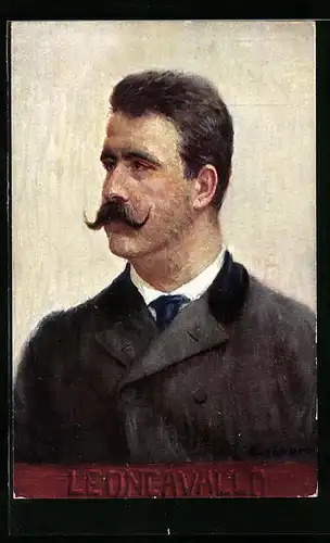 Künstler-AK Portrait vom Komponisten Leoncavallo