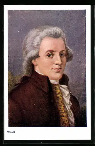 AK Porträt von Mozart mit Perücke