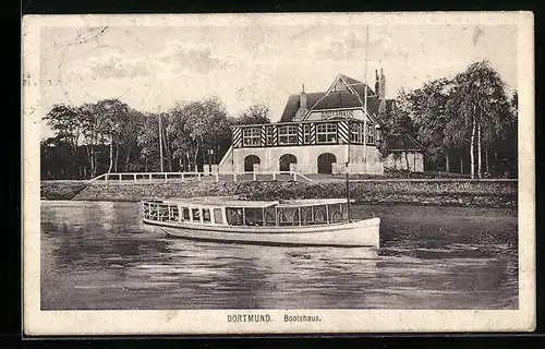 AK Dortmund, Gasthof Bootshaus mit Schiff
