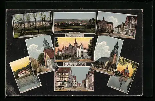 AK Hofgeismar, Gesamtansicht, Dragoner-Kaserne, Bahnhofstrasse