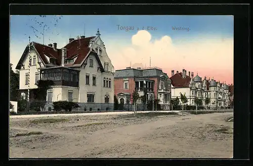 AK Torgau /Elbe, Westring mit Villen