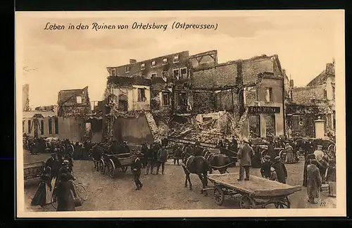 AK Ortelsburg, Leben in den Ruinen