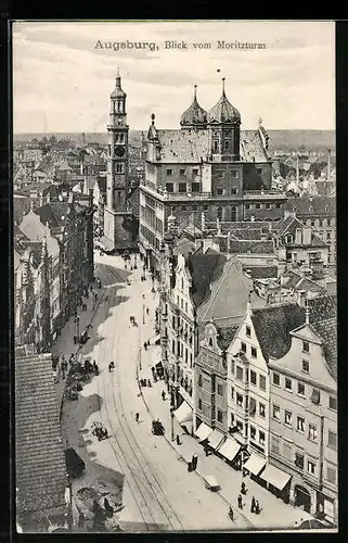 AK Augsburg, Blick vom Moritzturm