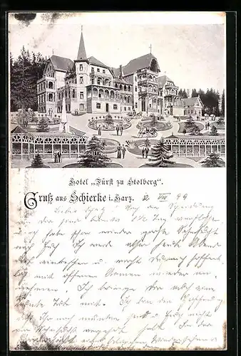 AK Schierke i. Harz, Hotel Fürst zu Stolberg