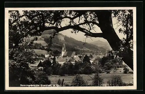 AK Gresten, Ortsansicht mit Kirche