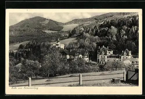 AK Küb am Semmering, Ortsansicht aus der Vogelschau