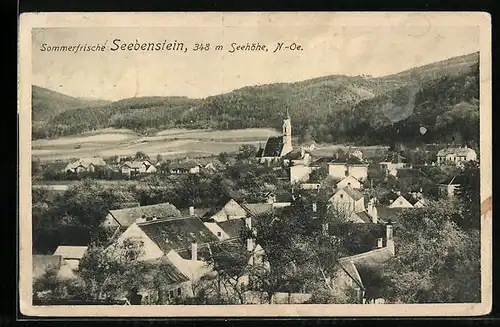 AK Seebenstein, Ortsansicht aus der Vogelschau