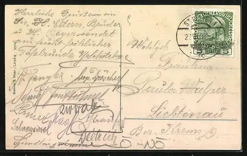 AK St. Pölten, Ortsansicht vom Kaiserwald aus gesehen