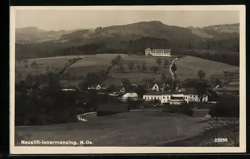 AK Neustift-Innermanzing, Ortsansicht aus der Vogelschau