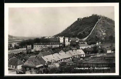 AK Hainburg a. D., Ortsansicht mit Schlossberg