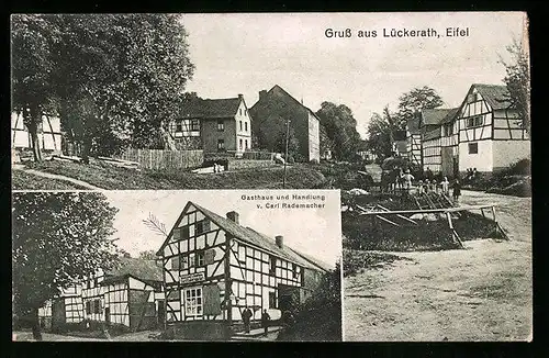AK Lückerath /Eifel, Ortspartie, Gasthaus Carl Rademacher