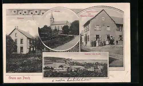 AK Pesch, Gasthaus Theodor Kloster, Gesamtansicht, Pastorat