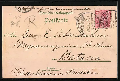 Lithographie Mechernich, Invaliden u. Waisenhaus, Postamt, Hotel Schwarz