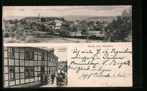 AK Holzheim, Gasthof Schorn, Totalansicht