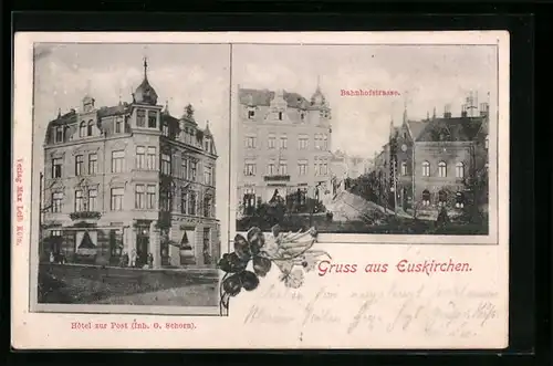 AK Euskirchen, Hotel zur Post, Bahnhofstrasse