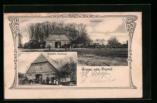 AK Varrel, Wessel`s Gasthaus, Marktplatz