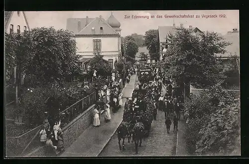 AK Vegesack, Gewerkschaftsfest 1912, Arbeiterbewegung