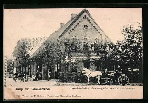 AK Schwanewede, Gastwirtschaft u. Sommergarten von Johann Schnier