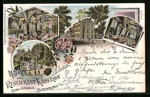 Lithographie Oldenburg i. Gr., Hotel und Restaurant Kaiserhof