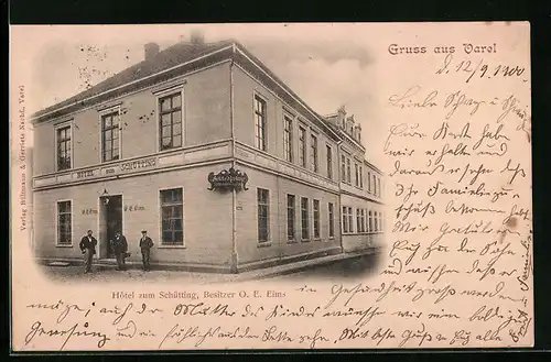 AK Varel, Hotel zum Schütting, Besitzer O. E. Eims