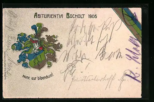 Präge-AK Bocholt, Abiturientia 1906, Nunc est bibendum!, Studentenwappen