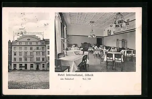 AK Lübeck, Hotel International am Bahnhof, Speisezimmer